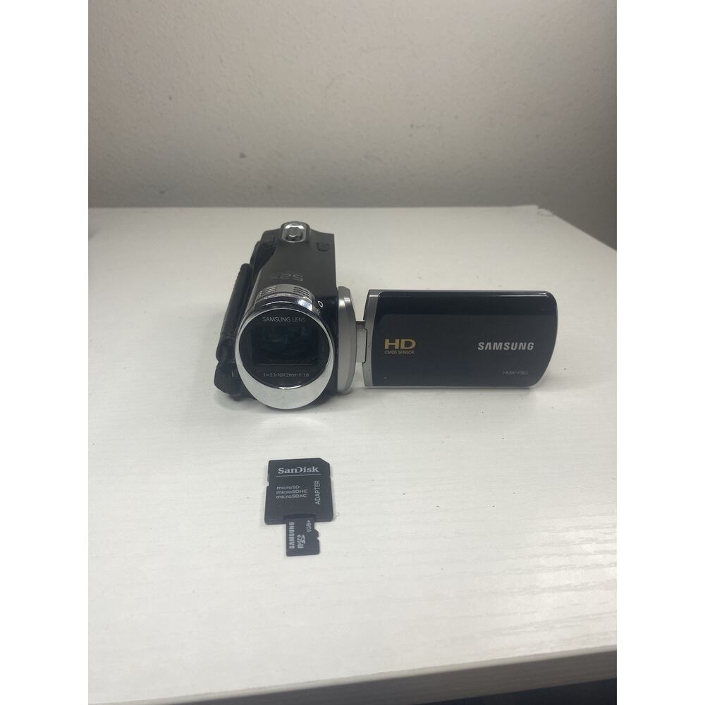 Samsung HMX-F90 HD Camcorder Handheld Video Recorder Camera W/ Battery & Sd
